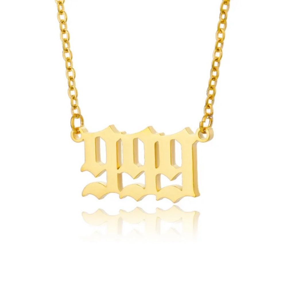 Angel Number Necklace | Stainless Steel 18K Gold Plated Pendant Dainty Choker